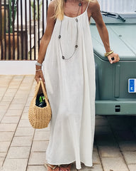 Rückenfreies Damen-Cami-Kleid in Uni