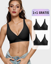 1+1 GRATIS – Nahtloser Push-up BH mit Tief-V & Gel-Streifen, bügellos & bequem