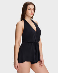 Halter V-Neck Tummy Control Swim Romper