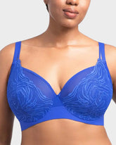 Plus Size Vollschalen-BH mit Bügel aus Spitze und Mesh