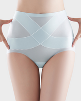 Nahtlose High-Waist-Slips aus Eis-Seide mit Bauchkontrolle (4er-Pack)