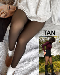Transparente, fleecegefütterte Strumpfhose