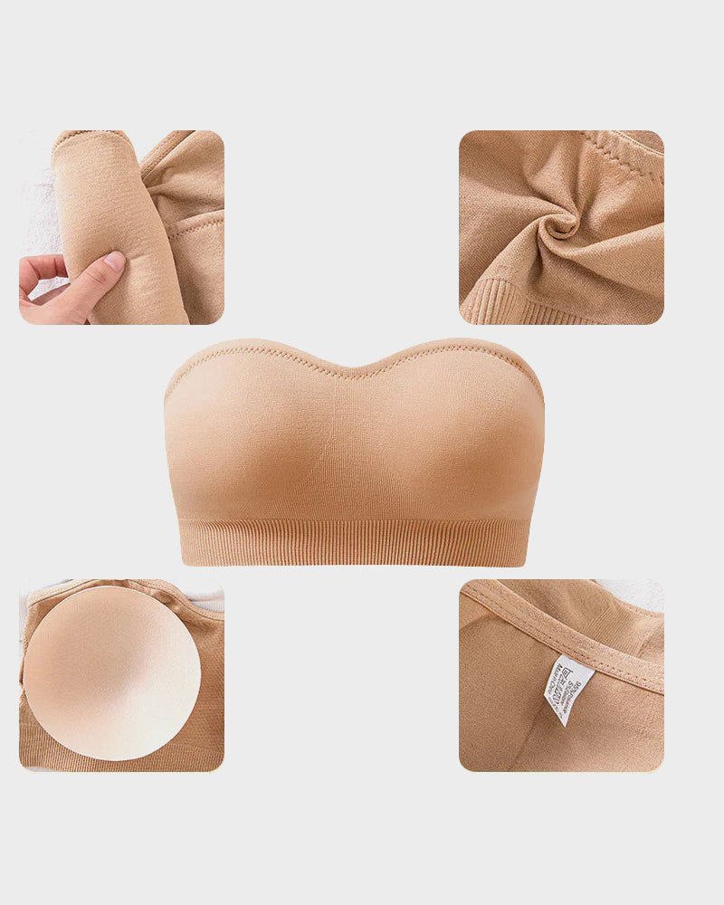Rutschfester nahtloser trägerloser Bandeau-BH