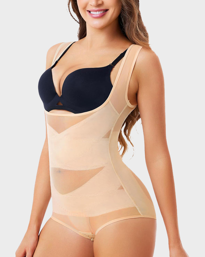 Body Shaper mit offenem Brustbereich und Kreuz-Kompression