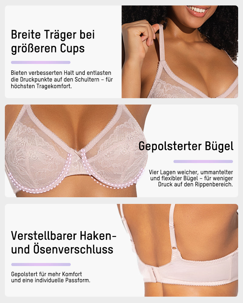 Spitzen-Mininmizer-BH mit voller Abdeckung – Petal