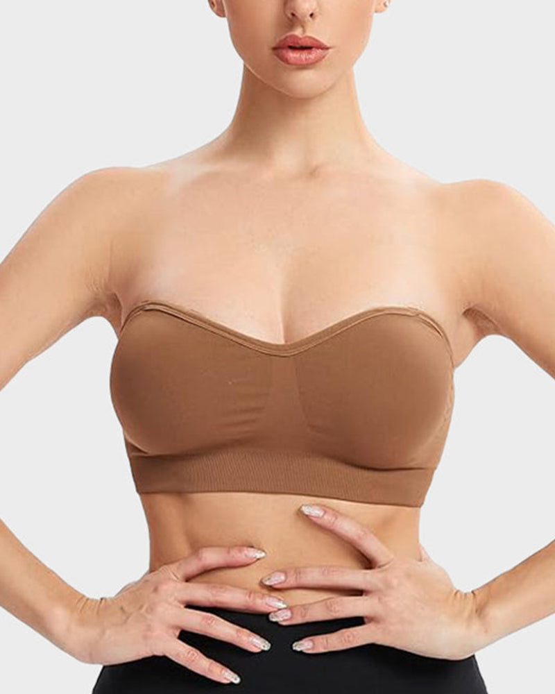 Rutschfester nahtloser trägerloser Bandeau-BH