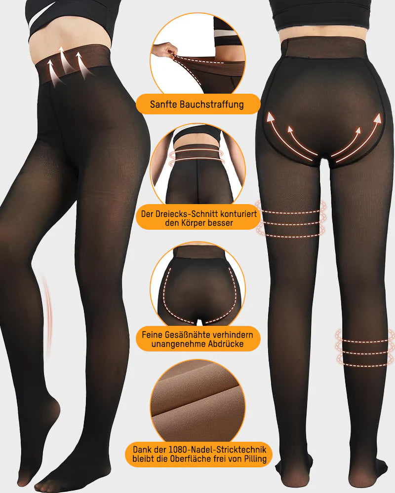 Transparente, fleecegefütterte Strumpfhose