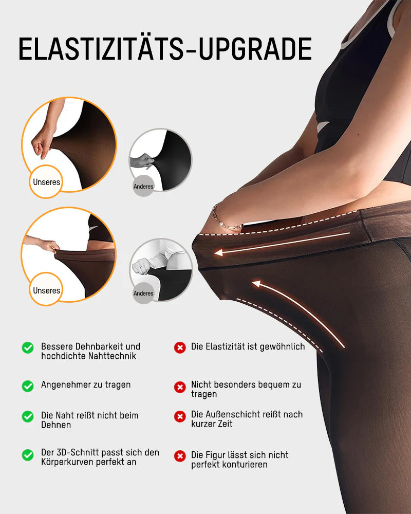 Transparente, fleecegefütterte Strumpfhose