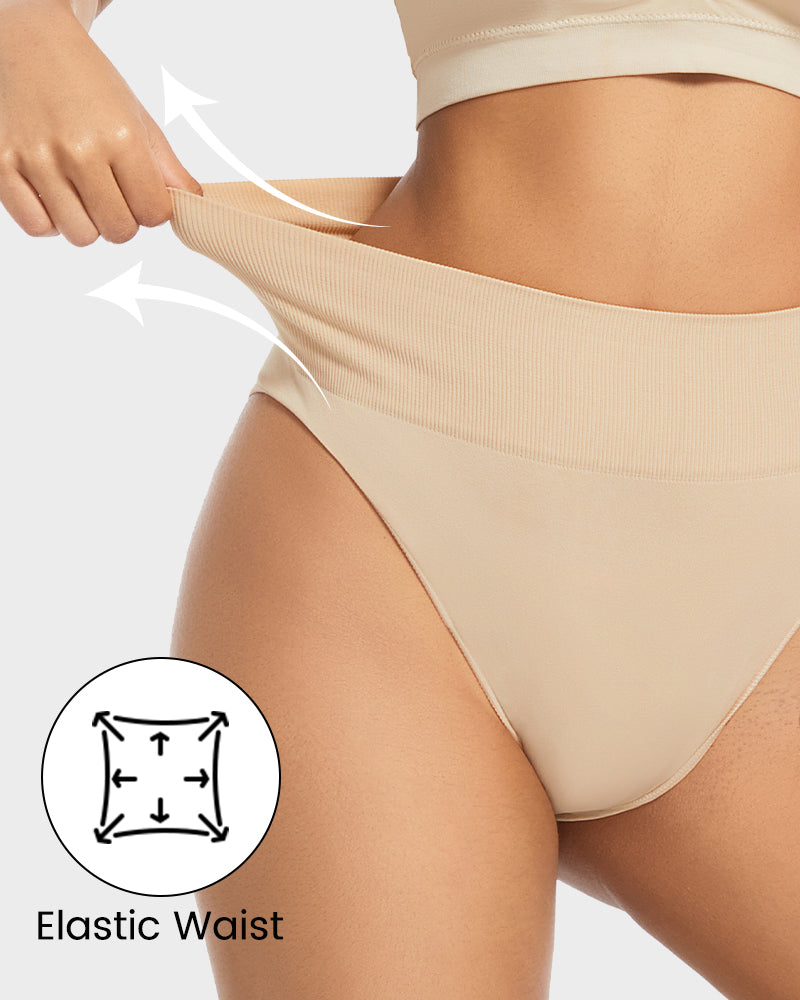 Nahtlose High-Waist-Slips mit Bauchkontrolle (3er-Pack)