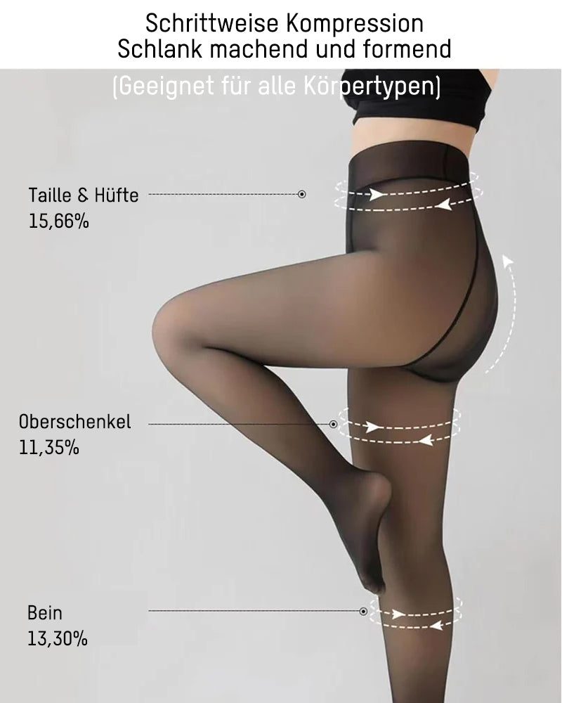 Transparente, fleecegefütterte Strumpfhose