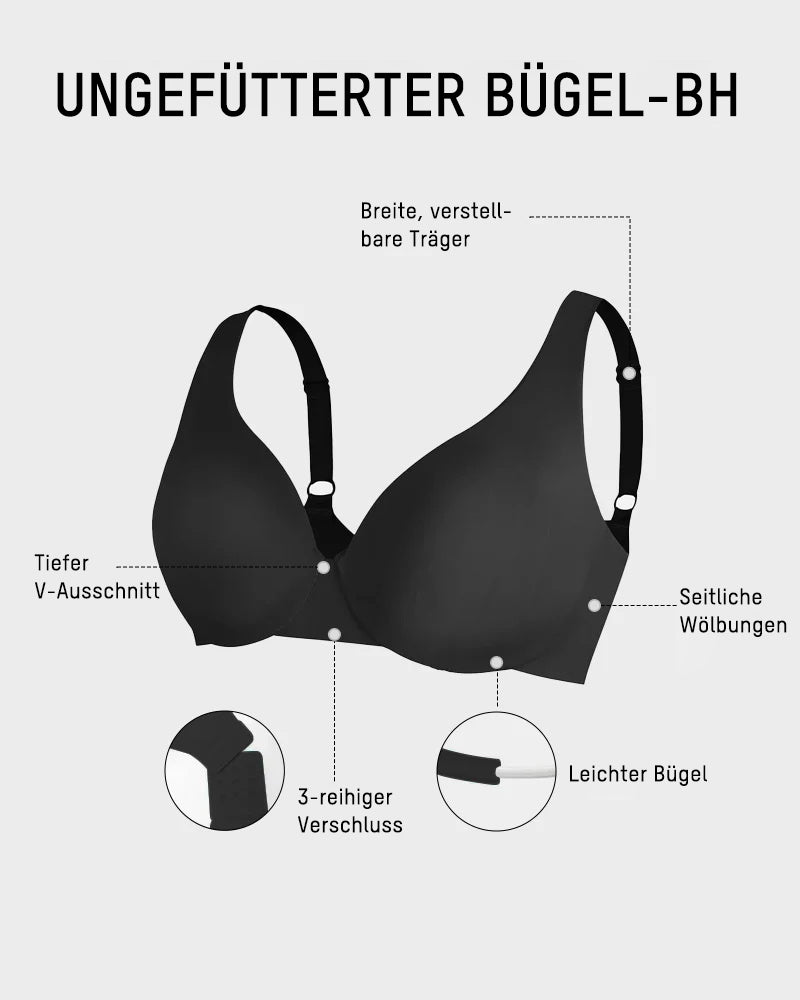 Tiefer V-Ausschnitt Bügel-BH mit verstellbaren Trägern