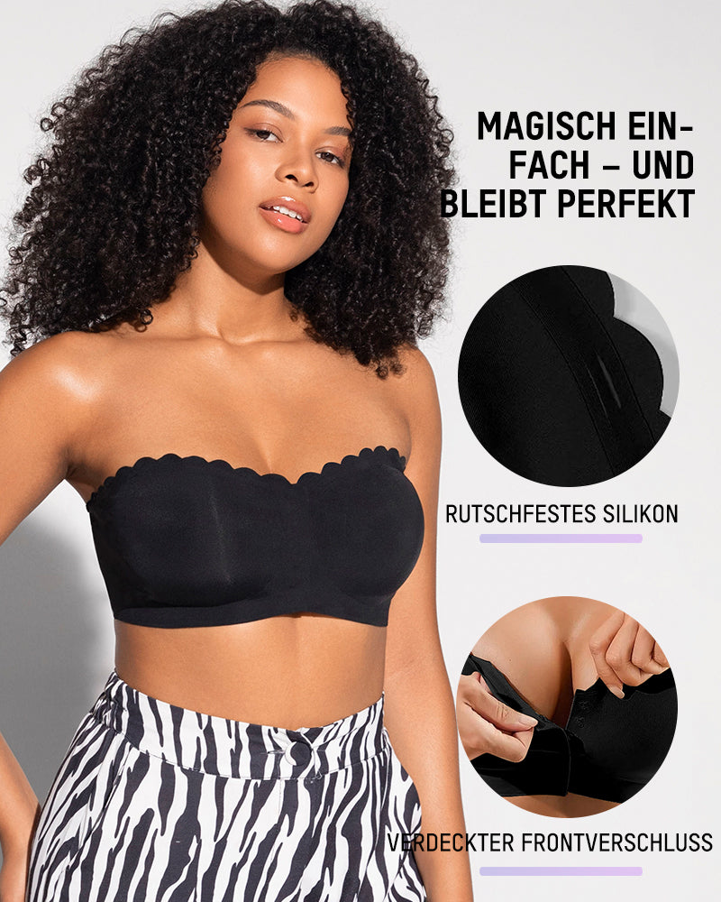 Trägerloser Leopard-BH mit Frontverschluss
