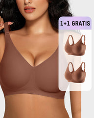1+1 GRATIS – Nahtloser Bügelloser Komfort-BH mit Gel-Streifen