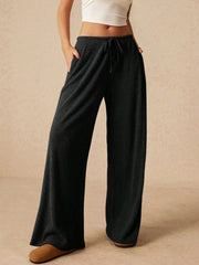 Bequeme Jogginghose mit hoher Taille und weitem Bein, vielseitige Sporthose für entspannte Passform