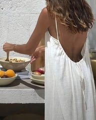 Rückenfreies Damen-Cami-Kleid in Uni