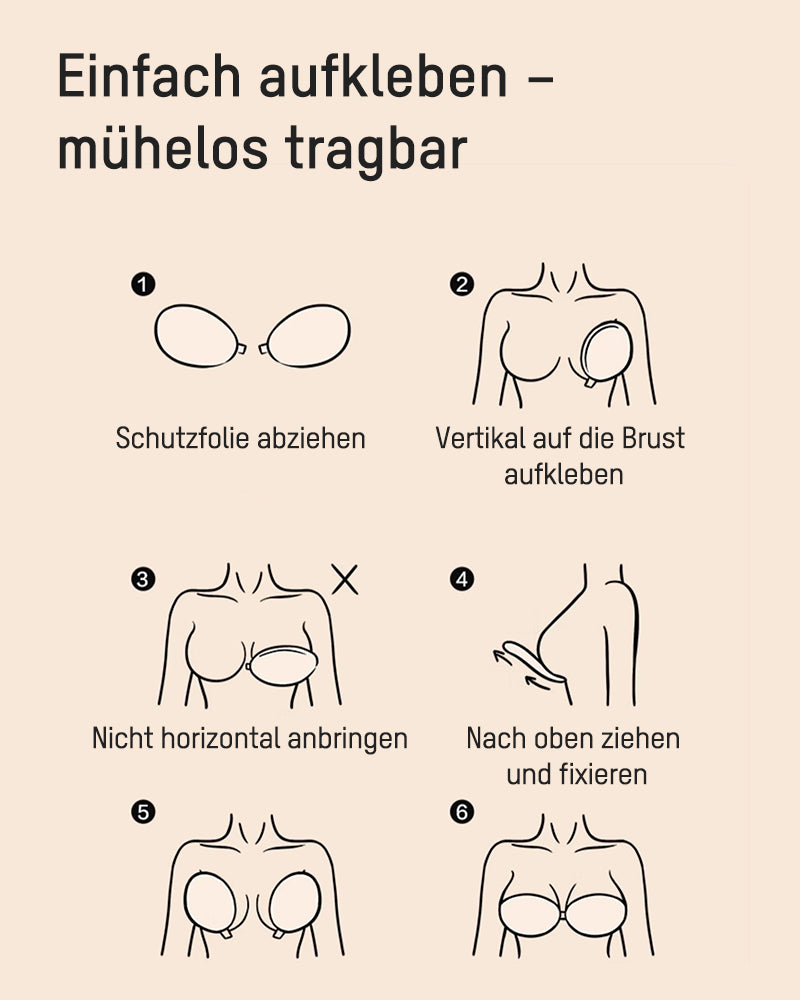 Unsichtbarer Push-up BH zum Kleben mit Frontverschluss (2 Paar)