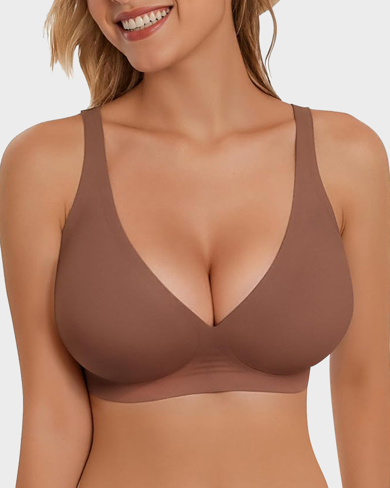 Nahtloser Push-up BH mit Tief-V & Gelee-Streifen – Bügellos & Komfortabel