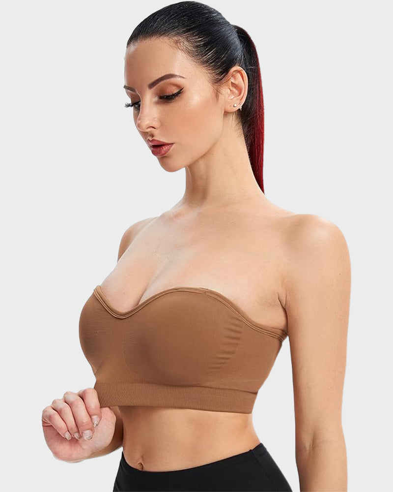 Rutschfester nahtloser trägerloser Bandeau-BH