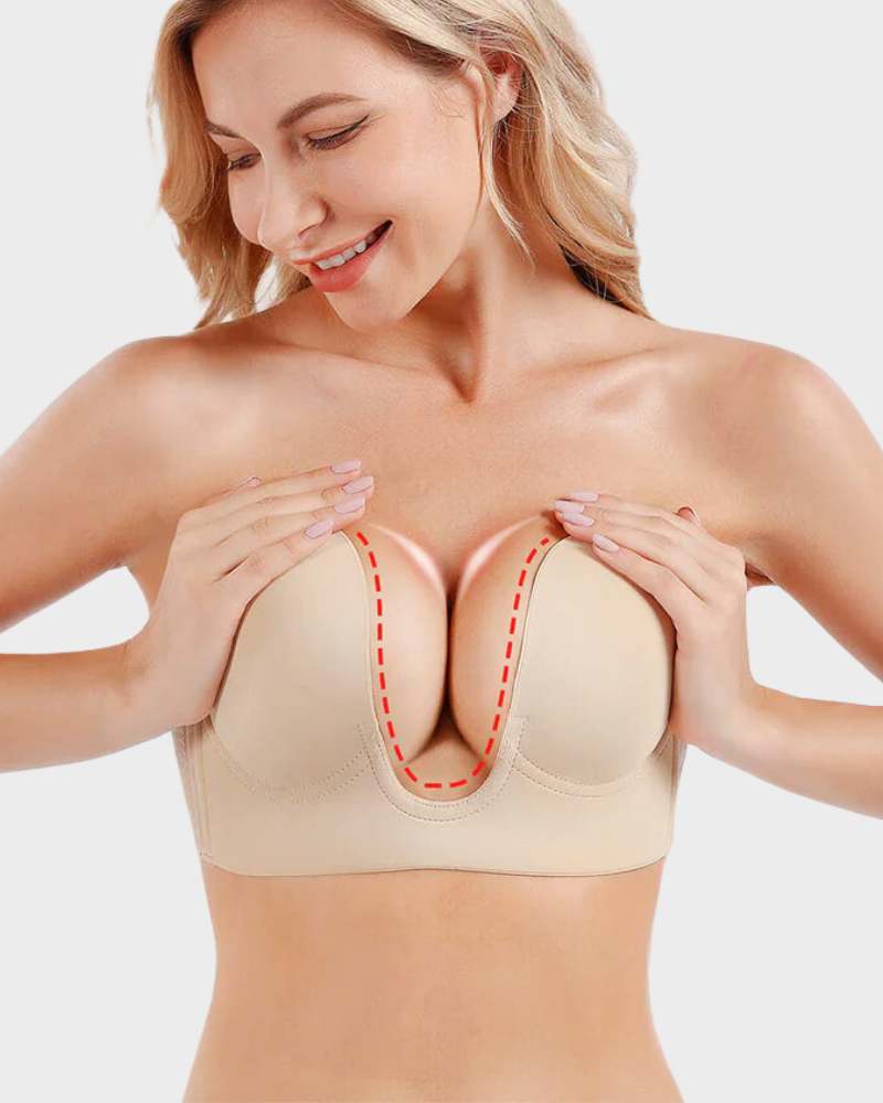 Trägerloser Push-up-BH mit tiefem Ausschnitt