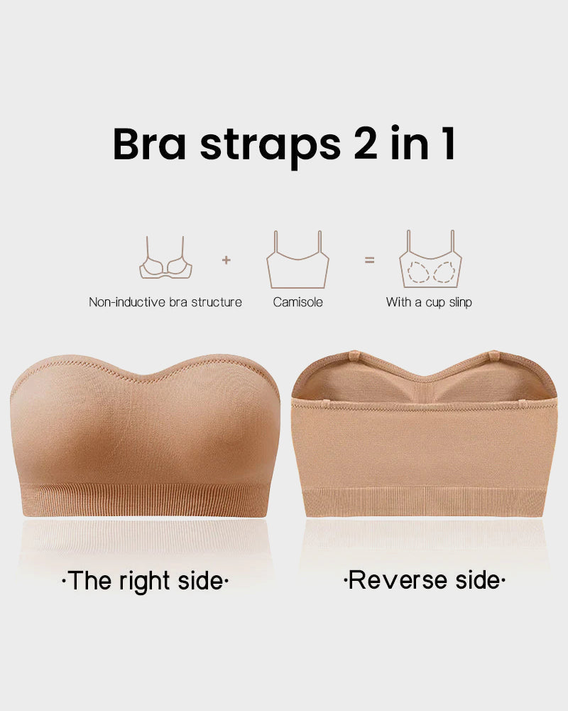 Rutschfester nahtloser trägerloser Bandeau-BH