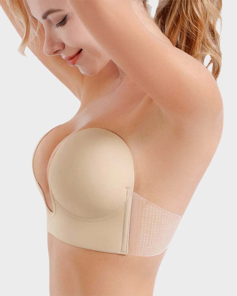 Trägerloser Push-up-BH mit tiefem Ausschnitt