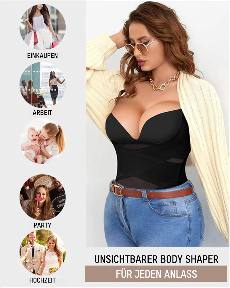 Body Shaper mit offenem Brustbereich und Kreuz-Kompression