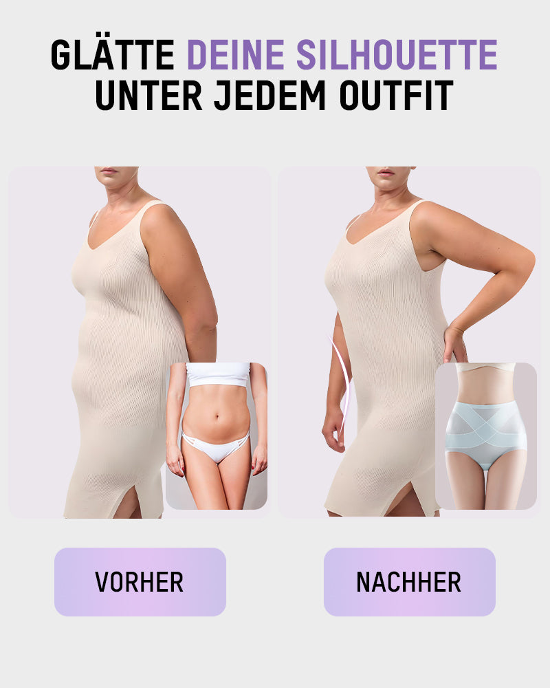 Nahtlose High-Waist-Slips aus Eis-Seide mit Bauchkontrolle (4er-Pack)