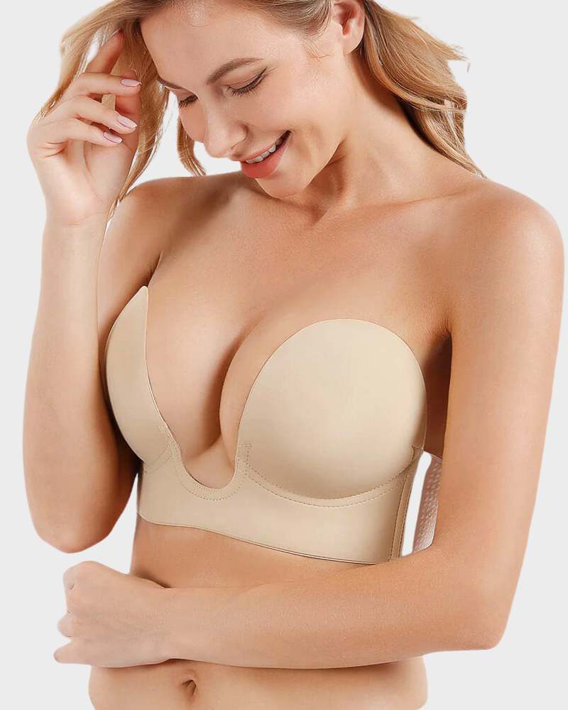 Trägerloser Push-up-BH mit tiefem Ausschnitt