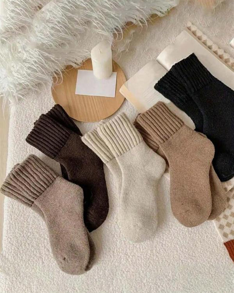 Kuschelige Rippstrick-Socken mit Fleecefutter