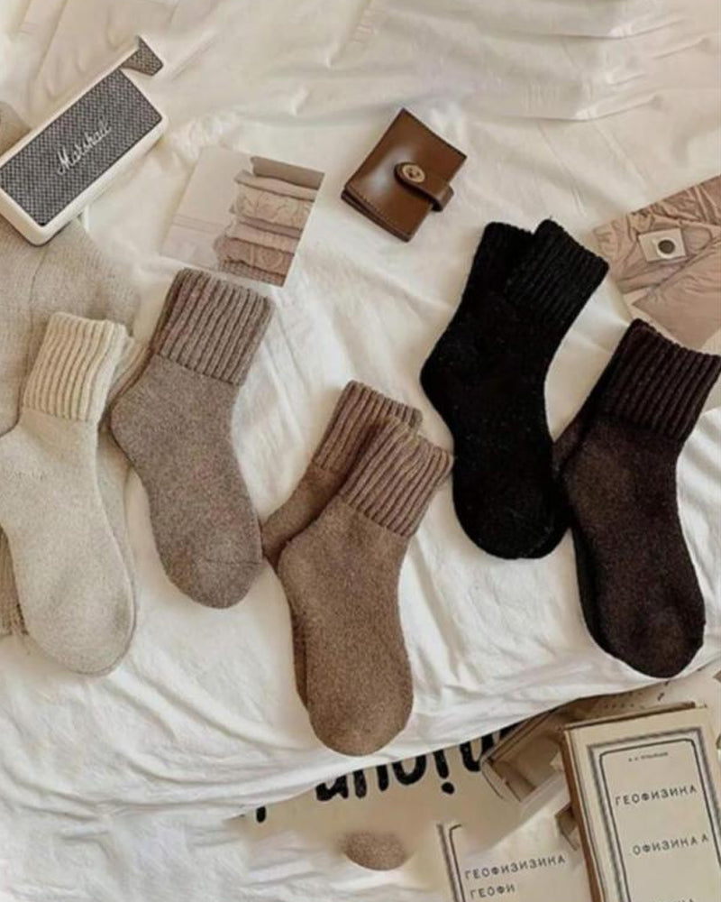Kuschelige Rippstrick-Socken mit Fleecefutter