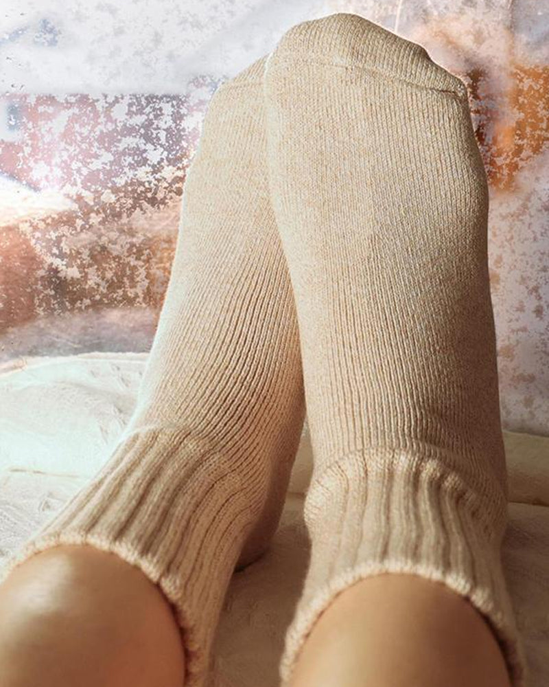 Kuschelige Rippstrick-Socken mit Fleecefutter