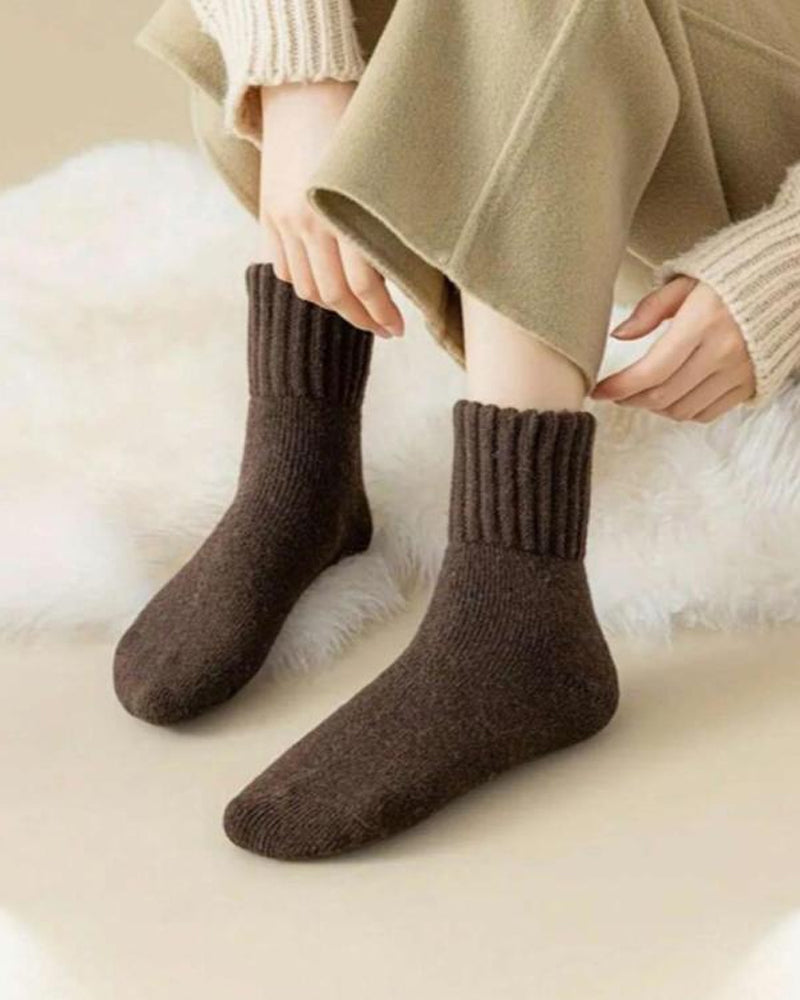 Kuschelige Rippstrick-Socken mit Fleecefutter
