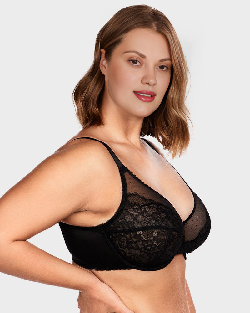 Spitzen-Mininmizer-BH mit voller Abdeckung – Petal
