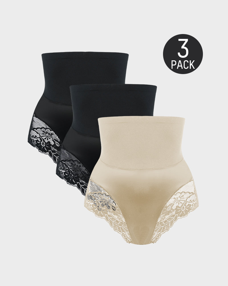 Nahtloser Spitzenformslip mit hohem Bund (3er-Pack)