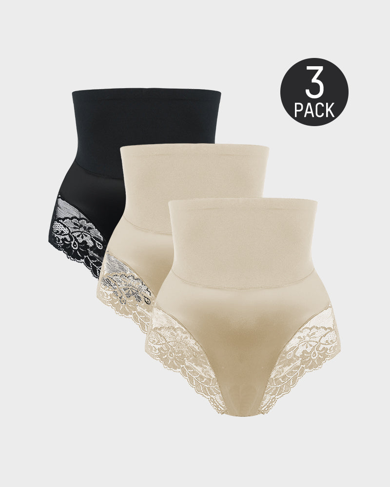 Nahtloser Spitzenformslip mit hohem Bund (3er-Pack)