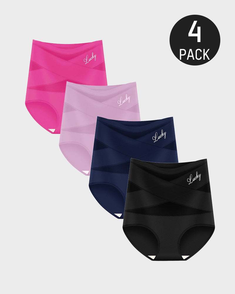Nahtlose High-Waist Shaping-Slips mit Bauchkontrolle (4er-Pack)