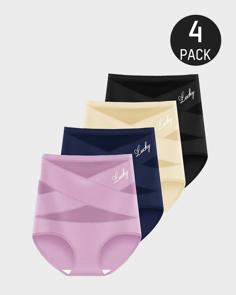 Nahtlose High-Waist Shaping-Slips mit Bauchkontrolle (4er-Pack)
