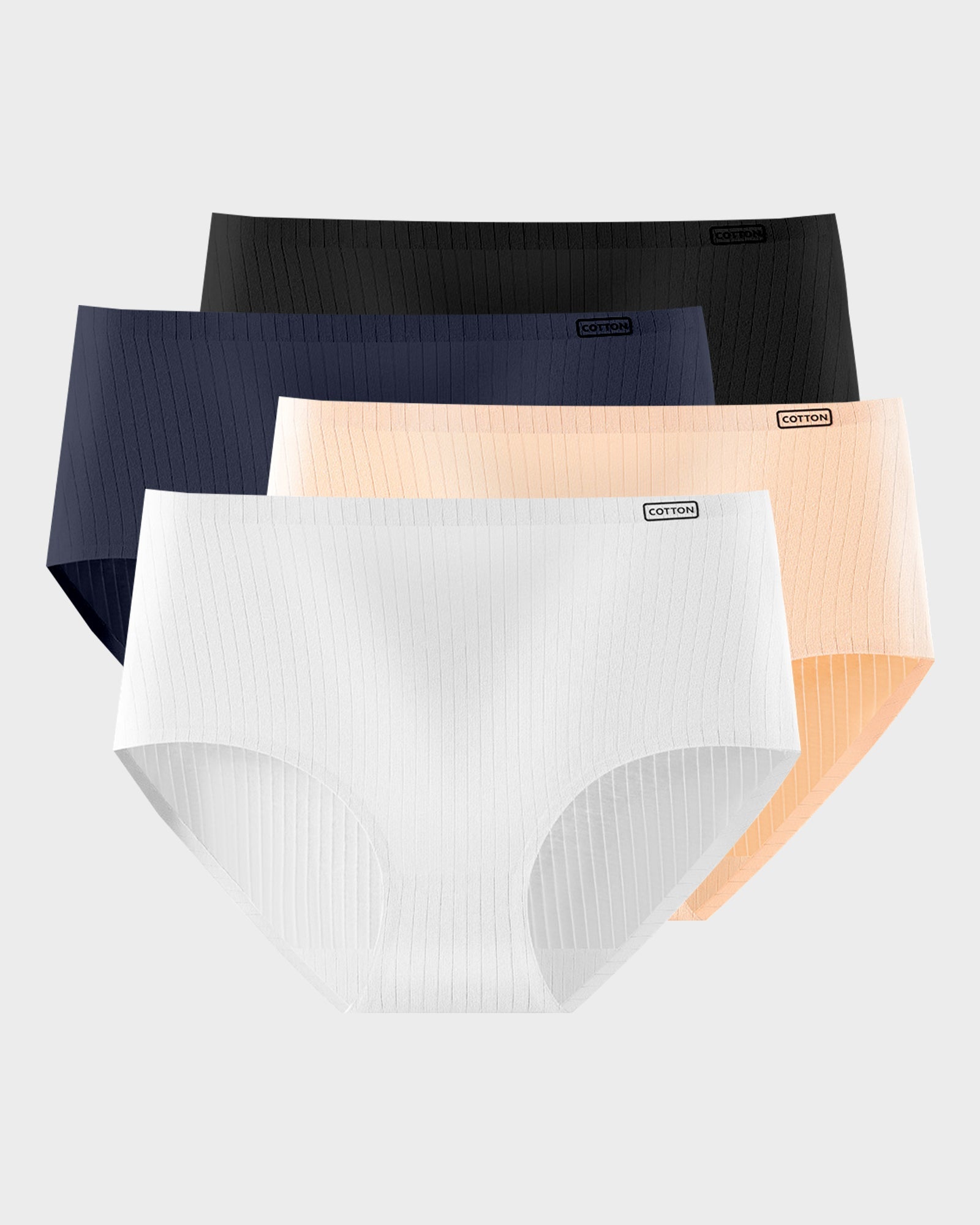 Nahtlose High-Waist Baumwollslips – Figurformend & Lifting (4er-Pack)