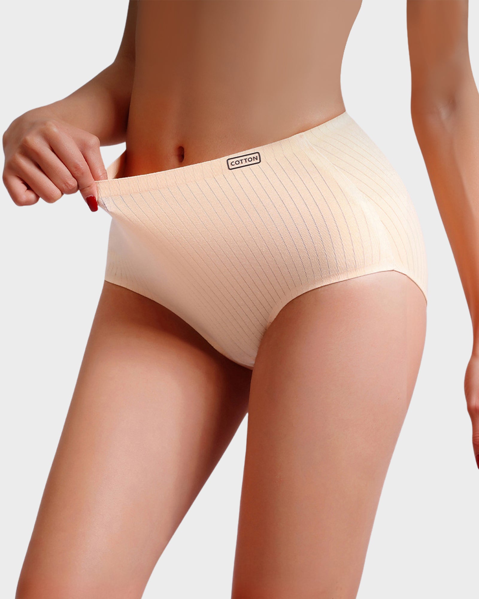 Nahtlose High-Waist Baumwollslips – Figurformend & Lifting (4er-Pack)