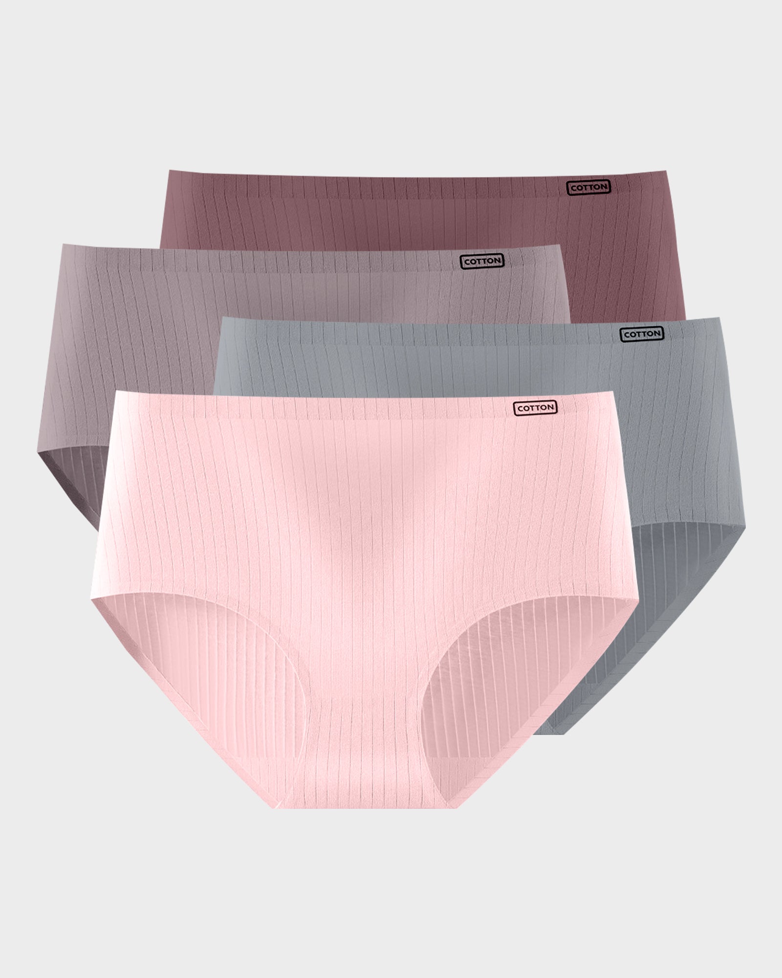 Nahtlose High-Waist Baumwollslips – Figurformend & Lifting (4er-Pack)