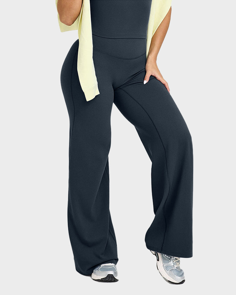 Bequeme High-Waist-Yogahose – elastisch & weit geschnitten