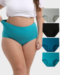 Hoch taillierte Baumwollslips mit voller Abdeckung – 4er-Pack