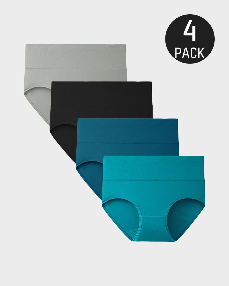 Hoch taillierte Baumwollslips mit voller Abdeckung – 4er-Pack