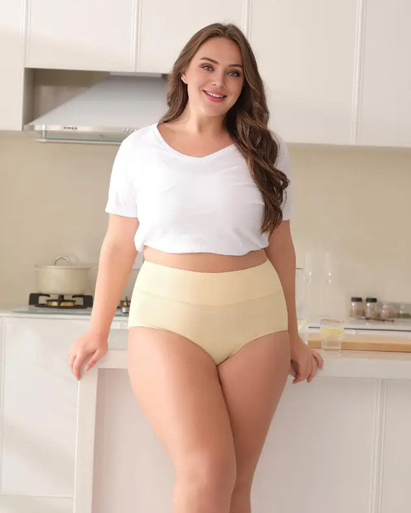 Hoch taillierte Baumwollslips mit voller Abdeckung – 4er-Pack