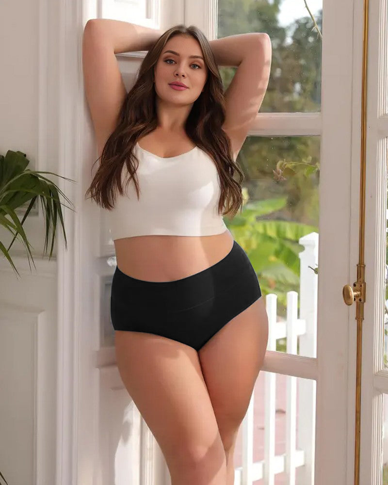 Hoch taillierte Baumwollslips mit voller Abdeckung – 4er-Pack