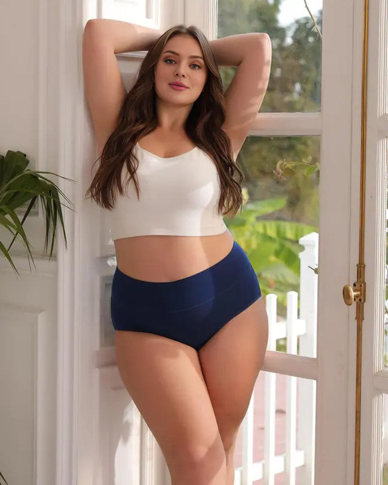 Hoch taillierte Baumwollslips mit voller Abdeckung – 4er-Pack