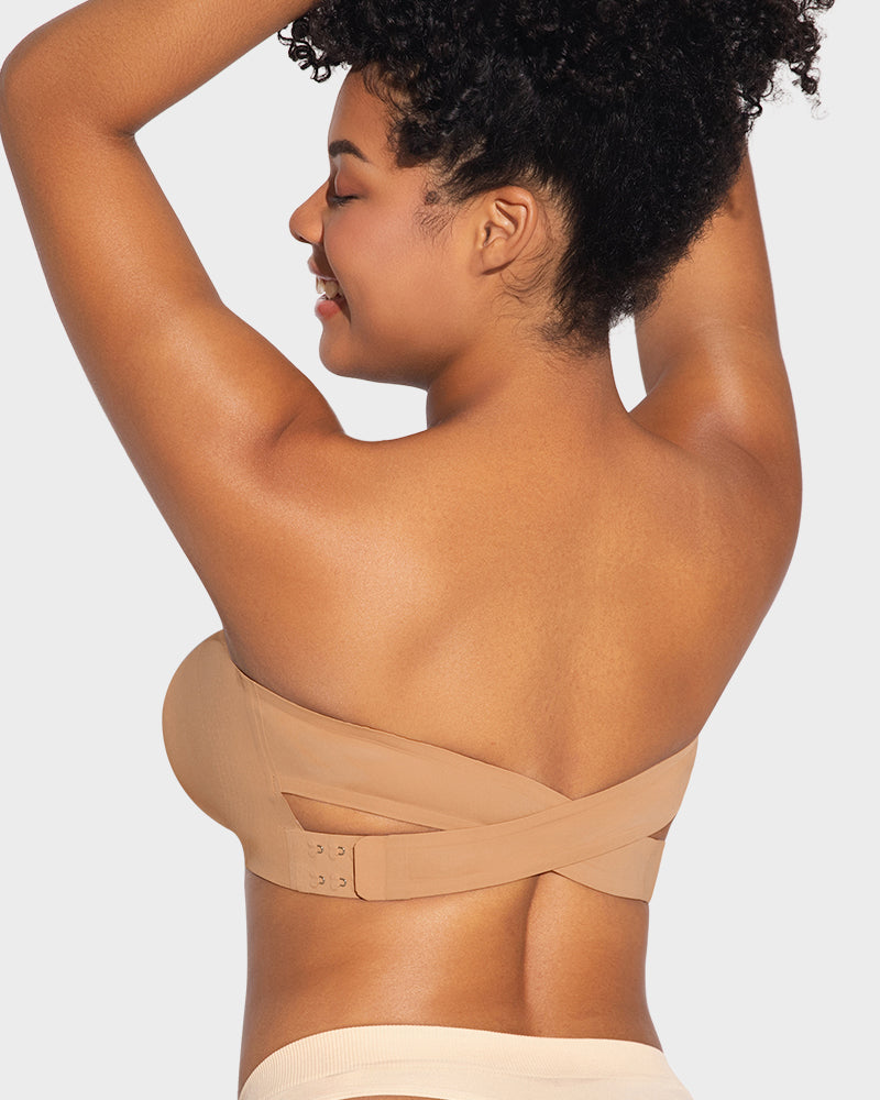 Rutschfester Bandeau-BH mit seitlichem Crossover-Haken