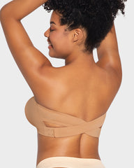 Rutschfester Bandeau-BH mit seitlichem Crossover-Haken