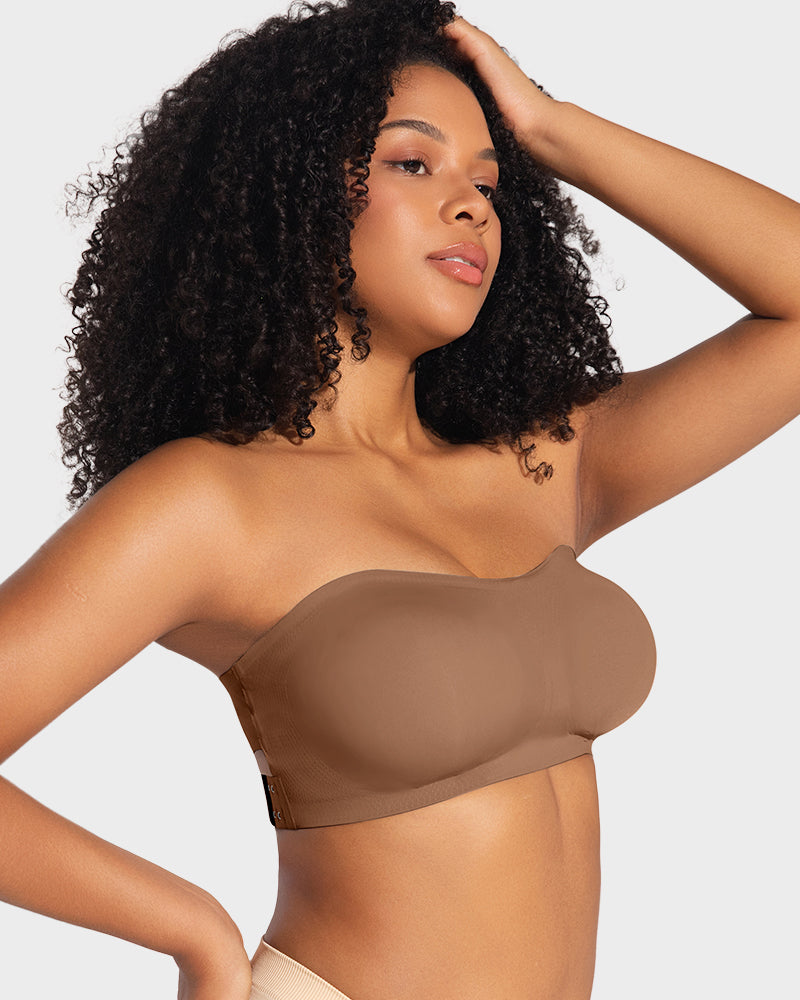 Rutschfester Bandeau-BH mit seitlichem Crossover-Haken