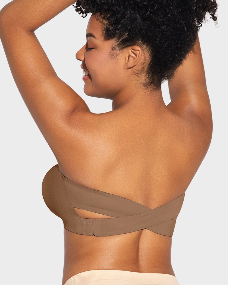 Rutschfester Bandeau-BH mit seitlichem Crossover-Haken